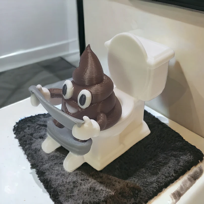 bathroom buddy by vrsculpts household decor poop emoji funny toilet 3d print model - Mito3D