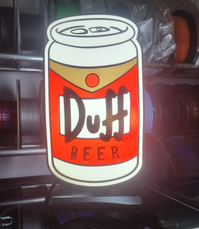 simpsons duff beer can lightbox by joshuamakes household decor usb led light box duffbeer man cave wall art springfield brew cheers 3d print model - Mito3D