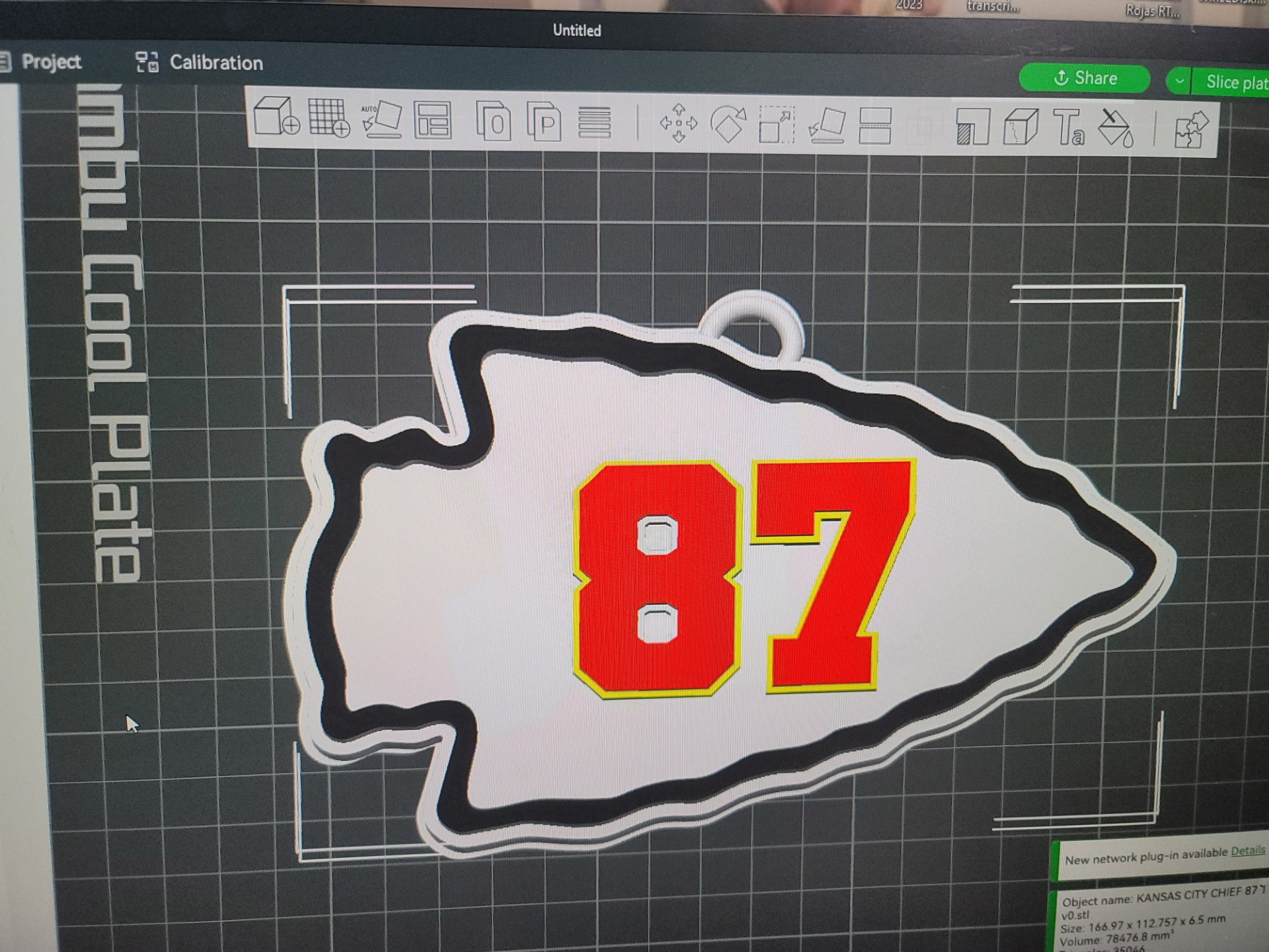 kansas ville chefs douane 87 3d logo 180mm séries by épiceries loisir diy sport air kelce football nfl équipe sports travis taylor rapide 3D print model - Mito3D