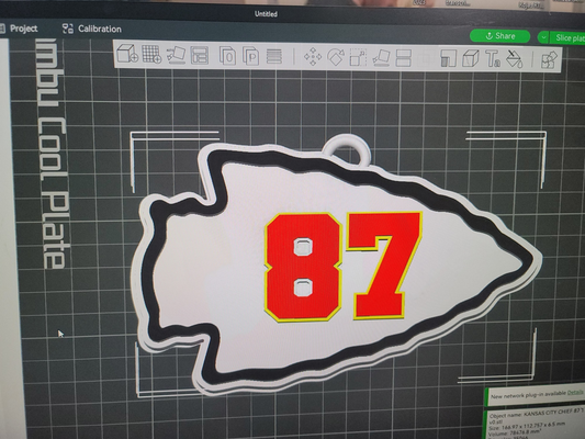 kansas city chiefs custom 87 3d logo 180mm series by mercadogarzas hobby & diy sport outdoors kelce football nfl team sports travis taylor swift 3d print model - Mito3D