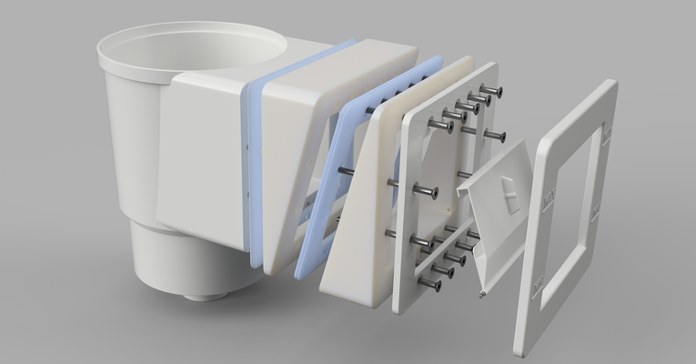 desnatadora doble cuña framepools by 100prznt casa jardín piscina cono skimmer 3d print model - Mito3D