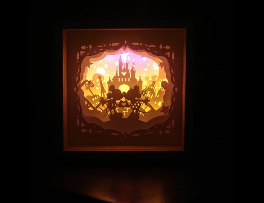 mickey souris v2 boite lumière by jésus lopez nord ménage décor lampe ombre boîte 3d print model - Mito3D