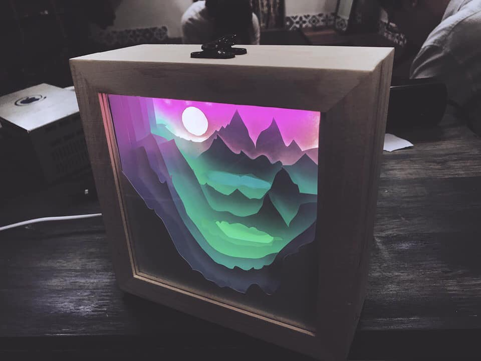 valley lightbox by jesus lopez norte household decor lamp lampara shadow box 3D print model - Mito3D