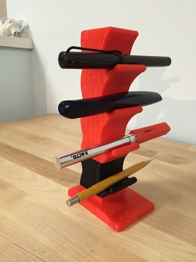 desktop modular pen stand by chickenbisket household office display holder rest 3d print model - Mito3D