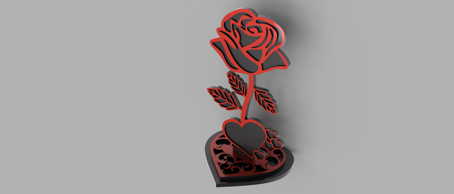 rosa plug in conectable san valentin día san valentín by make3dtc casa decoración bambulab concurso bambu laboratorio dia regalo esposa 3d print model - Mito3D