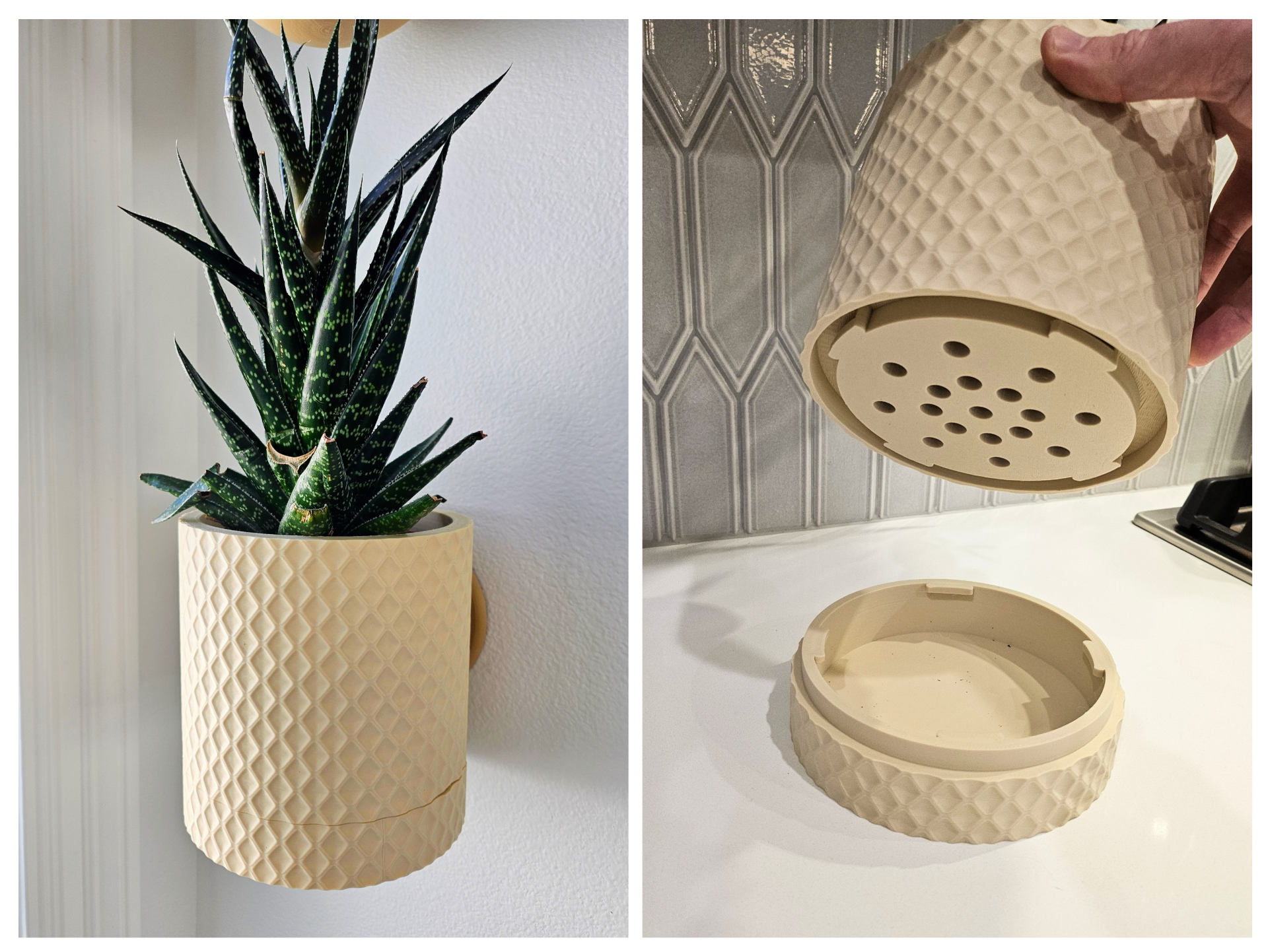 diamante projeto parede plantador escondido gotejamento carro by mãe casa decoração plantar vaso monte moderno panela flor 3D print model - Mito3D