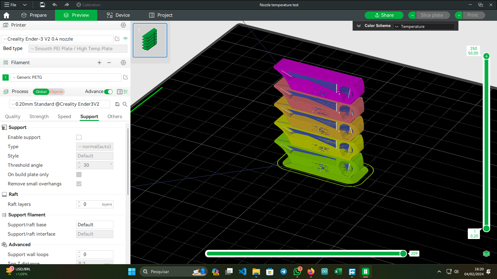 petg temperatura prueba by badwolf3d 3d impresora modelos 3D print model - Mito3D