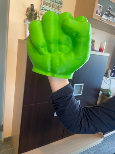 puno casco hulk paraca carnaval mano izquierda by worldcat3d accesorios cosplays disfraces maravilla vengadores disney bambu disfraz víspera santos 3d print model - Mito3D