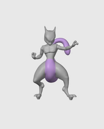 mewtwo colored by kntdesing toys & games characters pokemon mew pikachu anime manga color 3d print model - Mito3D