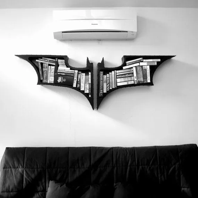 batman estante sombrio cavaleiro by laranja casa modelos bastão homem livro prateleiras parede decoração arte montagem monte aguentar wallhang 3d 2d filme logotipo cavaleiro trevas maravilha dc histórias quadrinhos quadrinho 3d print model - Mito3D