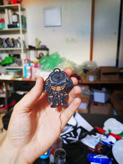 predator keychain by kris95 fashion jewelry keyring horror thriller fun hobby 3d print model - Mito3D