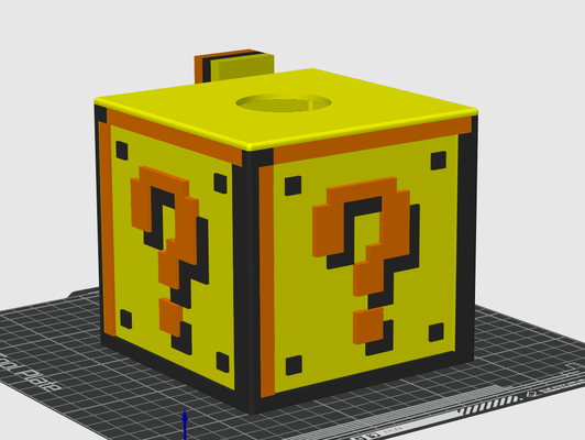 mario lamp shadowed 8bit version by spora props & cosplays questionblock questionmark question block supermario super home homedecor decor decoration glow lampbox mariobros mariobrothers nintendo game gamer gameboy gameroom light mystery box cube 3d print model - Mito3D