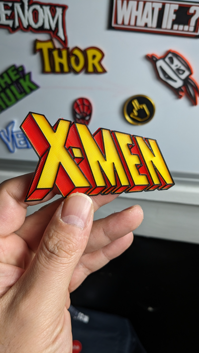 x men logo by standitupstore arte señales logos x men glotón profesorx magneto bestia gambito pícaro tormenta x1 p1p p1s a1 niños 3d print model - Mito3D