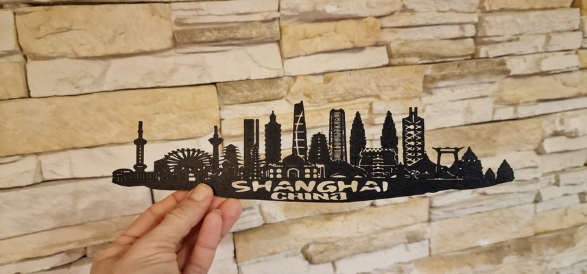 horizonte shangh i china silueta ciudad fuerza by darvil66 casa decoración 3d print model - Mito3D