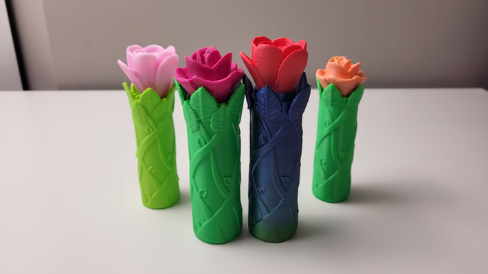 rose sabre collection pliant by sauvagelau jouets jeux vase fleur art tige décoration cadeau idée valentin roses rosa spirale fille fleurs baguette magique rétractable valentines saint déco jouet magie réaliste 3d print model - Mito3D