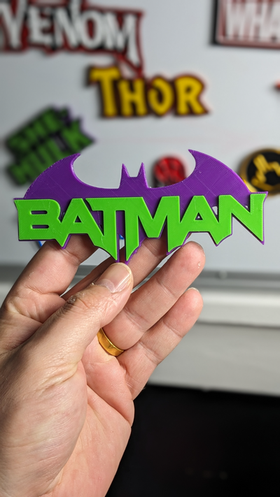 batman logo by standitupstore arte señales logos murciélago bufón dc comics bambu a1 x1 p1s 2024 decoración niños 3d print model - Mito3D