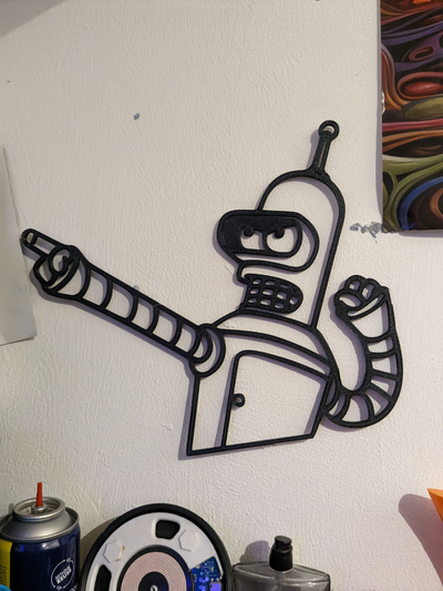 bender pointing wall art by lorbis models futurama 3d print model - Mito3D