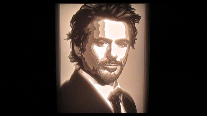 robert downey lightbox by jesus lopez norte household decor jr shadow box lamp 3d print model - Mito3D