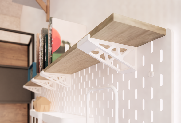 skadis 1x4 shelf bracket l10cm tablet remixed by adc design household office holder 3d print model - Mito3D