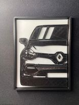 clio rs 2d kunst by timon 140297 renault 2dart wandkunst megane schwarz weiß 3D print model - Mito3D