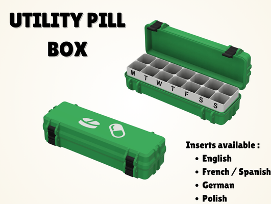 utility pill box by catherine doucet tools organizers utilitybox ruggedbox rugged pillbox organizer 3d print model - Mito3D