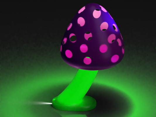 magia fungo lamp 001 by zurlingo 3d domestico arredamento lampada arte base kit funghi 3d print model - Mito3D