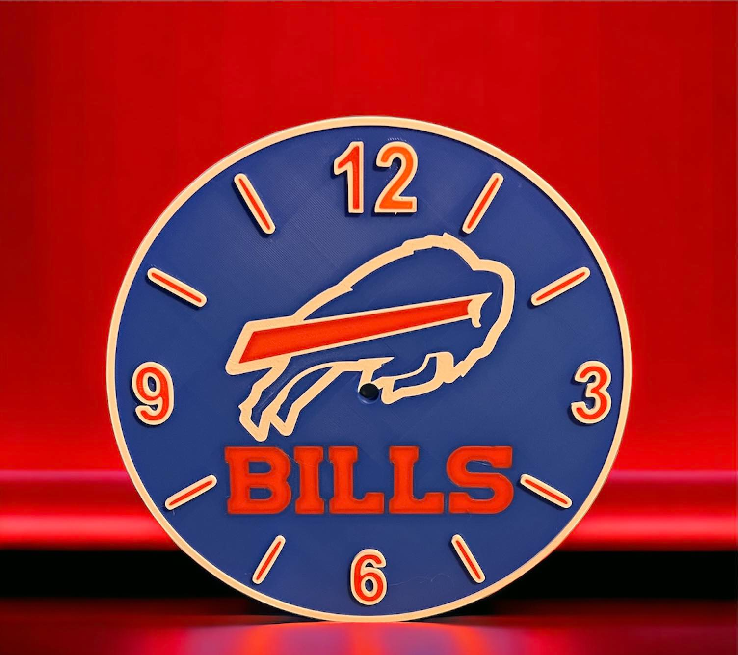 buffle factures l'horloge by codyinbody3 ménage maison modèles temps regarder york nyc ny nfl football sports diy multicolore ams bambu 3D print model - Mito3D