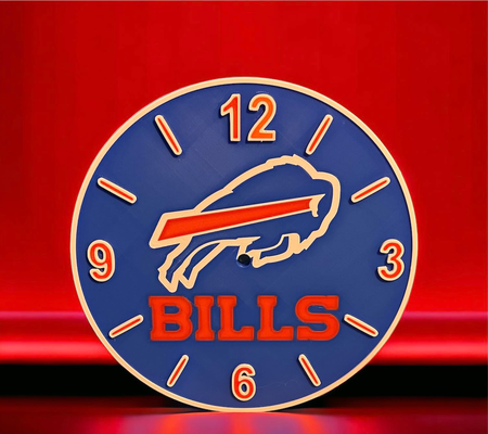 buffle factures l'horloge by codyinbody3 ménage maison modèles temps regarder york nyc ny nfl football sports diy multicolore ams bambu 3d print model - Mito3D