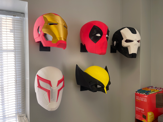 wall mount helmet holder by websters creations household office hanger stand 3d print model - Mito3D