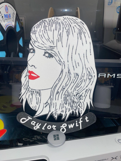 cuadro taylor çabuk by worldcat3d sanat 2d taylorswift şapka dövmesi bambu 3d print model - Mito3D