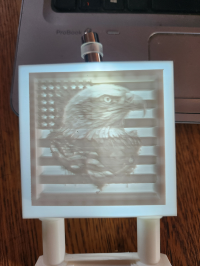 mini plakatwand amerikanisch flagge lithos by chow kunst modelle litho lithophan falg 3d print model - Mito3D