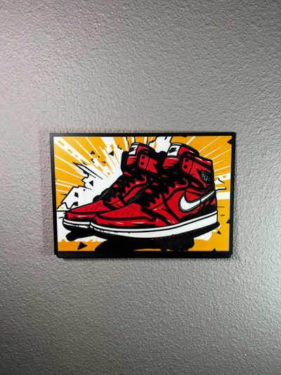 nike jordan 1 mur art by marky3d 2d air chaussure 3d print model - Mito3D