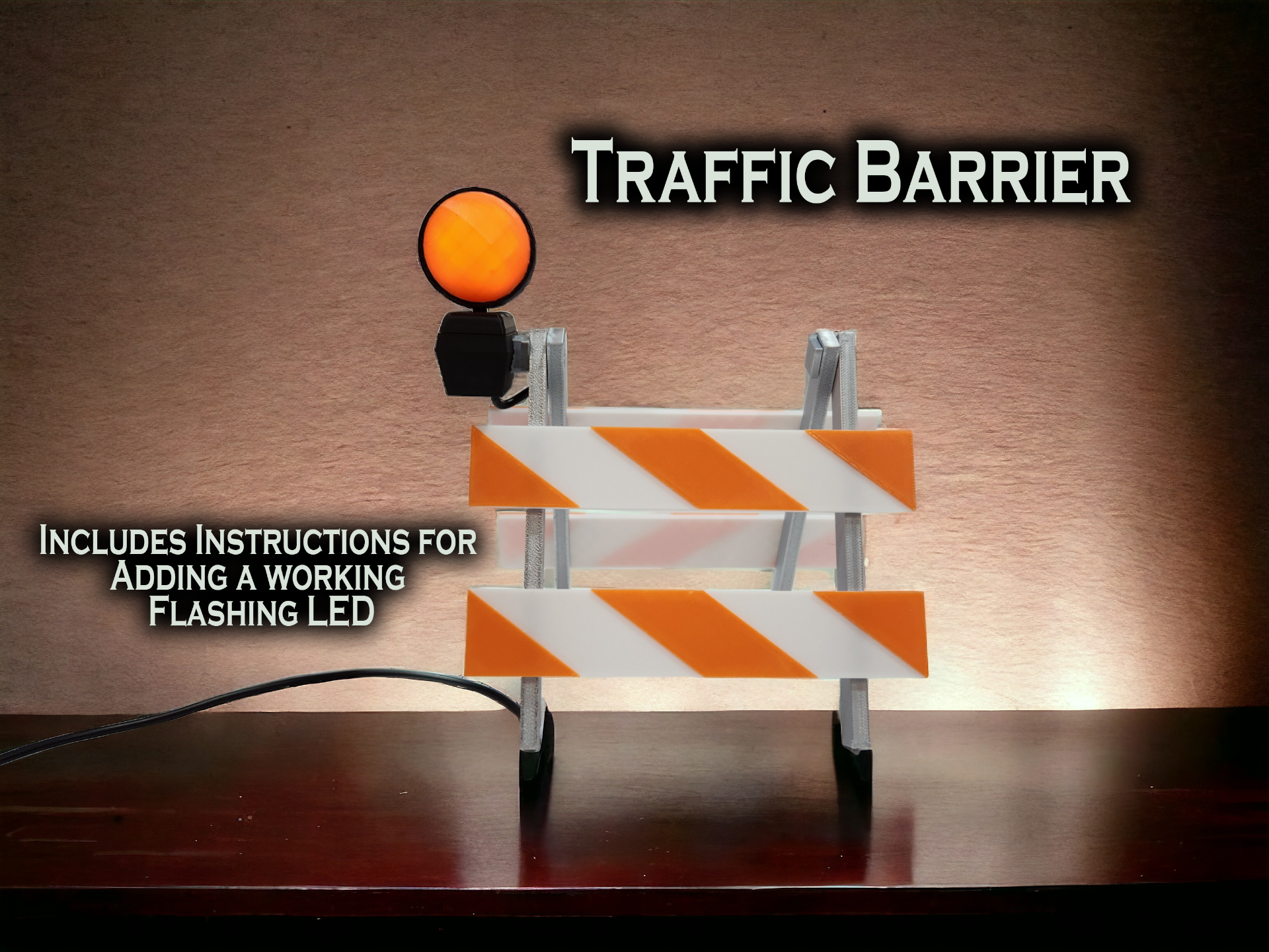 traffic barrier flashing light by jamboodle miniatures construction led lighted 3 color print toy model contest 3D print model - Mito3D