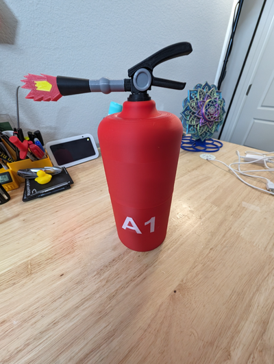 a1 fire extinguisher flames remixed by tooling lee hobby & diy accessories humor 3d print model - Mito3D