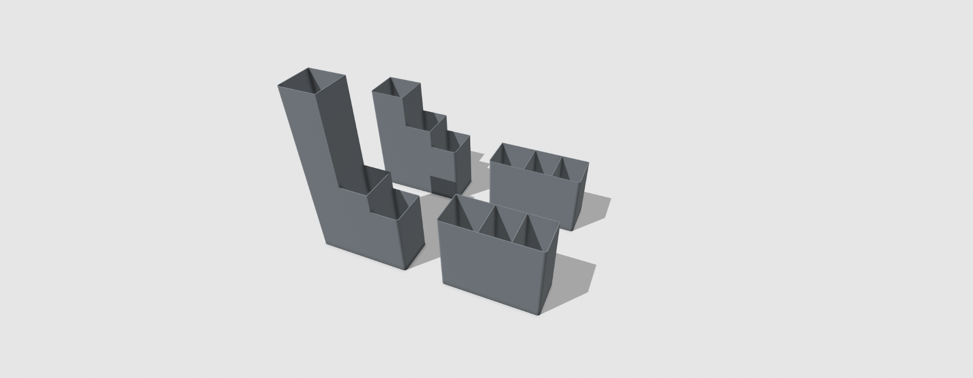 three section organizador by ross3d casa escritório escrivaninha ferramenta suporte impressora 3D print model - Mito3D