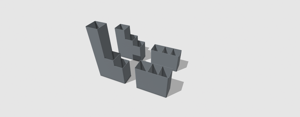 three section organizador by ross3d casa escritório escrivaninha ferramenta suporte impressora 3d print model - Mito3D