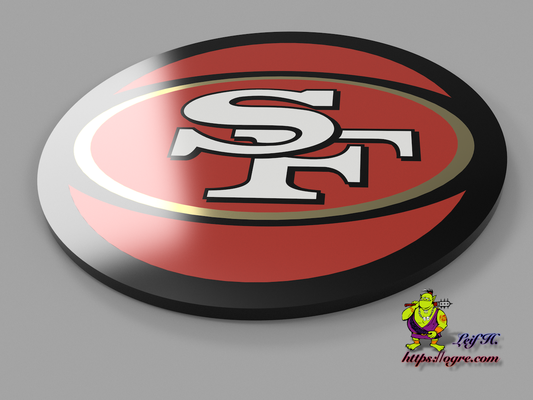 san fransisco 49ers untersetzer by leif haushalt feierlichkeiten logo san francisco 49rs bierdeckel 3d print model - Mito3D