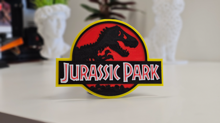 jurassisch park logo farbig by schicht neu gemischt aiteeee kunst zeichen logos ams ams4colors bambu studio film multi farbe mehrfarbig klassisch 3h 3d print model - Mito3D