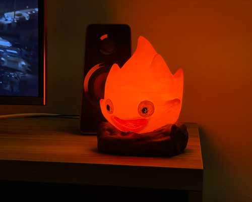 calcifer lampada by balzo98 domestico arredamento ghibli studio studio ghibli luce concorso e14 ululato castello errante howl in movimento castello miyazaki 3d print model - Mito3D