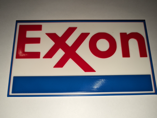 exxon firmar placa by petardos arte señales logos decoración multicolor clásico colgando garaje automotor gas auto clásico petróleo combustible gasolina 3d print model - Mito3D