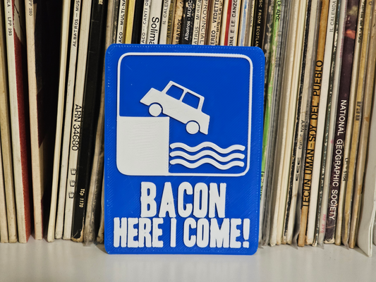 bacon i vir placa by dubmehard arte sinais logotipos humor engraçado meme 3d print model - Mito3D