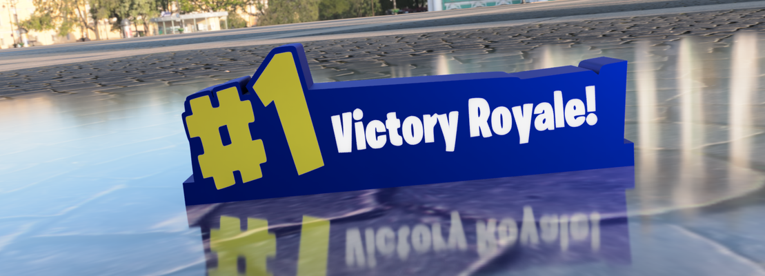 1victoryroyale lightbox trofeo by lefty3d arte segni loghi fortnite divertimento giochi 3d print model - Mito3D