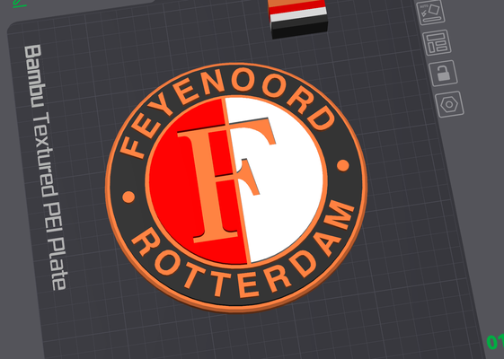 feyenoord rotterdam logo by porirtici arte señales logos fútbol 3d print model - Mito3D