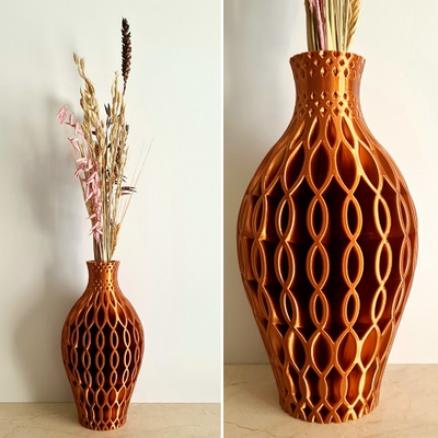 winkte vase by 3d druckt geschenke haushalt dekor welle kunst blume blumen 3d print model - Mito3D