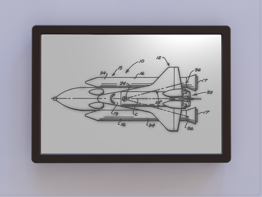 platz pendeln patent kunst by ken mühlen 2d space shuttle 3d print model - Mito3D