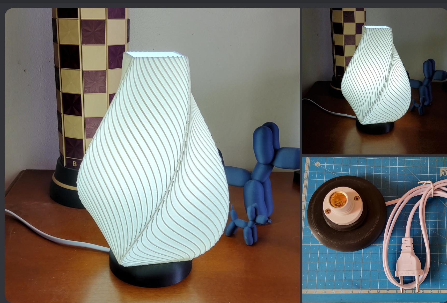 onde lampada e14 guidato lampadina by mimi casa decorazione generativo 3d modello my vaso lampe regalo cadeau madre più insegnante maison 3D print model - Mito3D