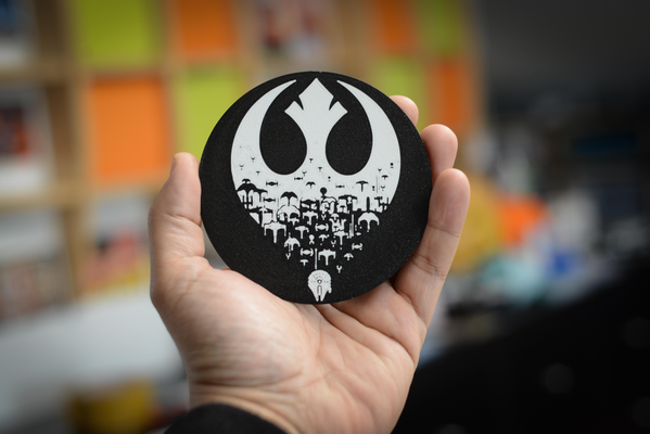 star wars rebel alliance coaster by gb household decor starwars collection rebelalliance jedi force galaxy luke sabre kitchen appliance accessories table protection protect coffee spill beer fun 3d print model - Mito3D