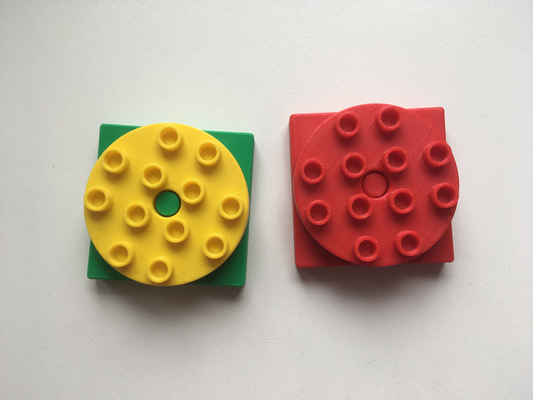 duplo compatible placa giratoria by reír juguetes juegos l3go blocko copyrightinfringmentbrick giro girar base acoplamiento ladrillo 3d print model - Mito3D