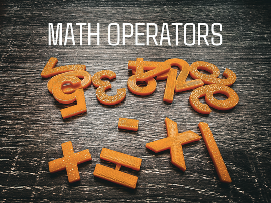 matematica operatori + numeri by conclusione formazione scolastica apprendimento numero set 3d print model - Mito3D