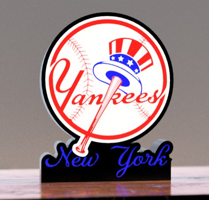 york yankees led leuchtkasten by mfdesigns3d kunst zeichen logos new ny 3d print model - Mito3D